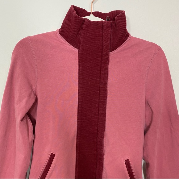 *RARE* LULULEMON Red/Pink Full-Zip Collared Sweatshirt w/ Elbow Patches - Size 6 - Picture 3 of 12